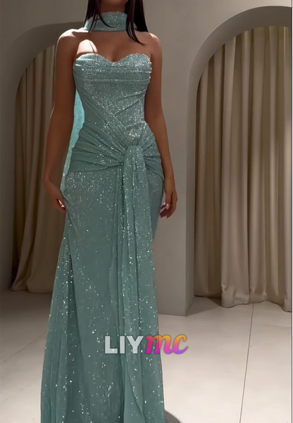 Sweetheart Sequins Sleeveless Mermaid Prom Dress