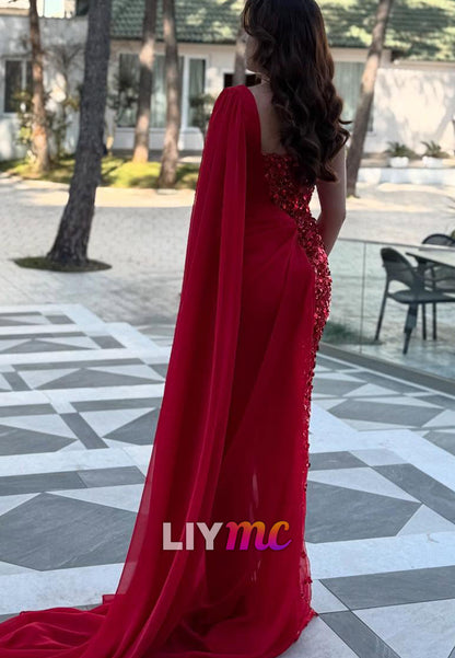 Sweetheart Sequins Spaghetti Straps Sheath Evening Dress