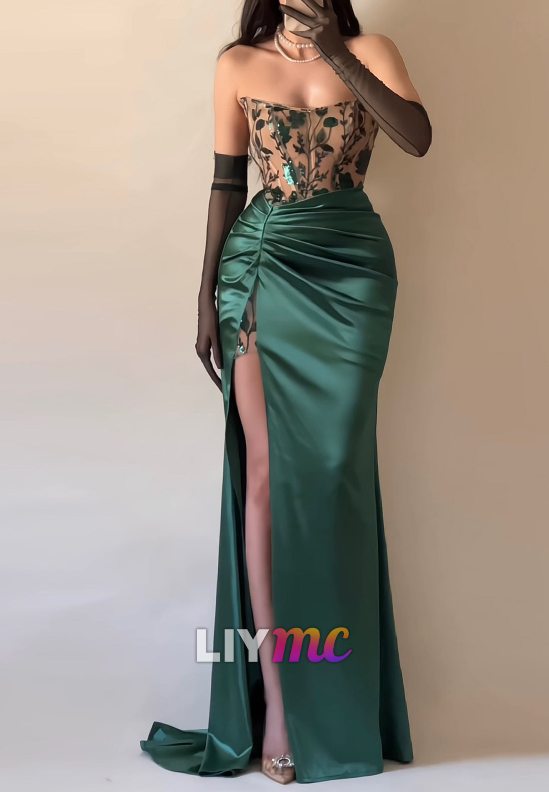 Sweetheart Sleeveless Appliques Sheath Prom Dress