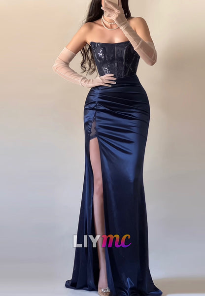Sweetheart Sleeveless Appliques Sheath Prom Dress
