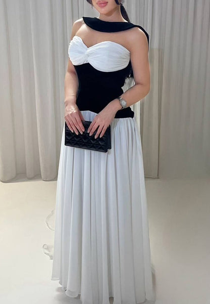 Sweetheart Sleeveless Corset Pleated Chiffon A-Line Formal Dress