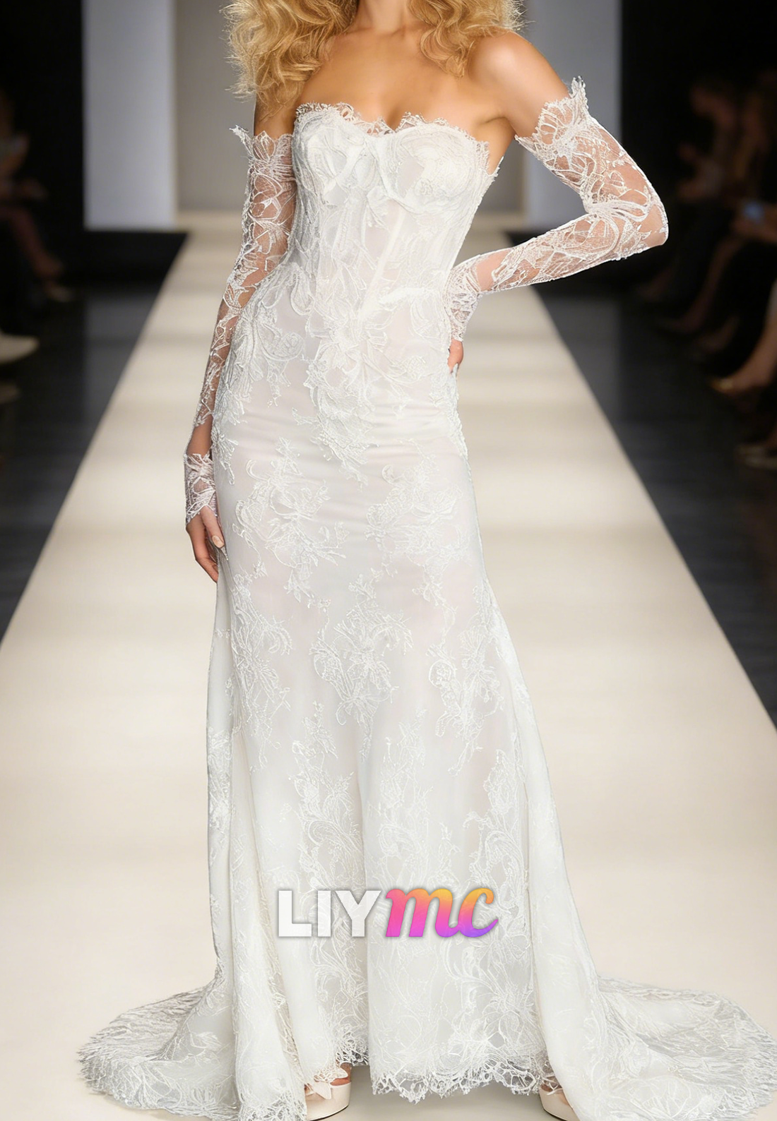 Sweetheart Sleeveless Lace Appliques Mermaid Wedding Dress