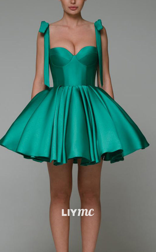 LY316 - Sweetheart Sleeveless Pleated A-Line Short Homecoming Dress