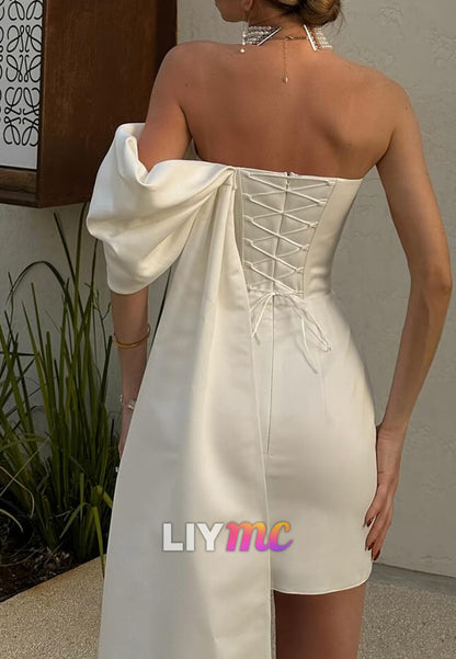 Sweetheart Sleeveless Pleated Sheath Party Homecoming Dress