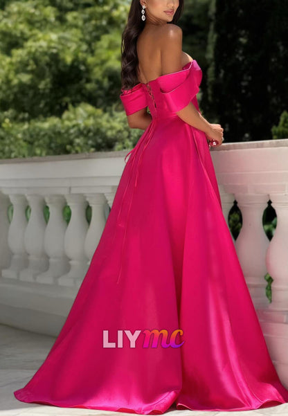 Sweetheart Sleeveless Satin A-Line Prom Dress