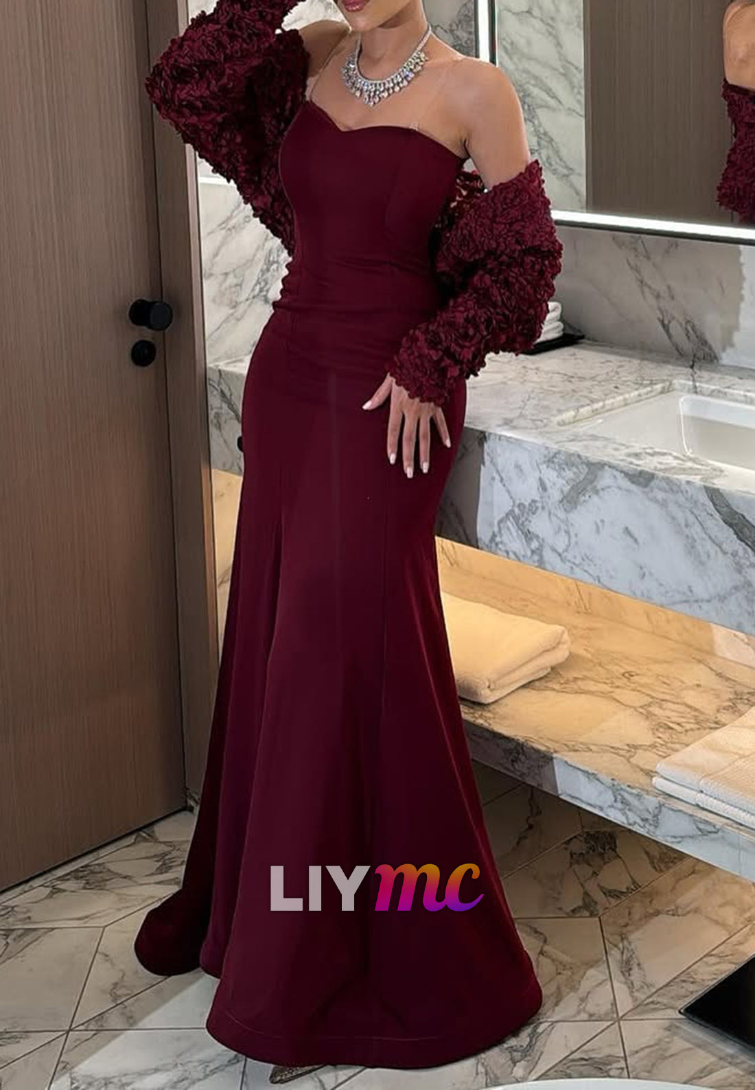 Sweetheart Sleeveless Sleek Velvet Mermaid Evening Dress