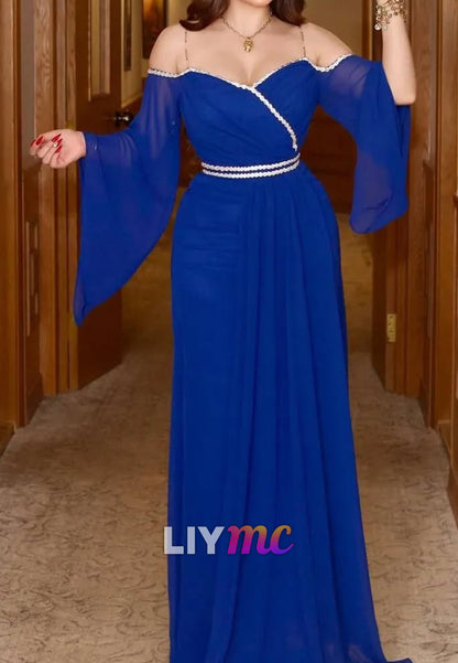 Sweetheart Spaghetti Straps Long Sleeves A-Line Mother of Bride Dress