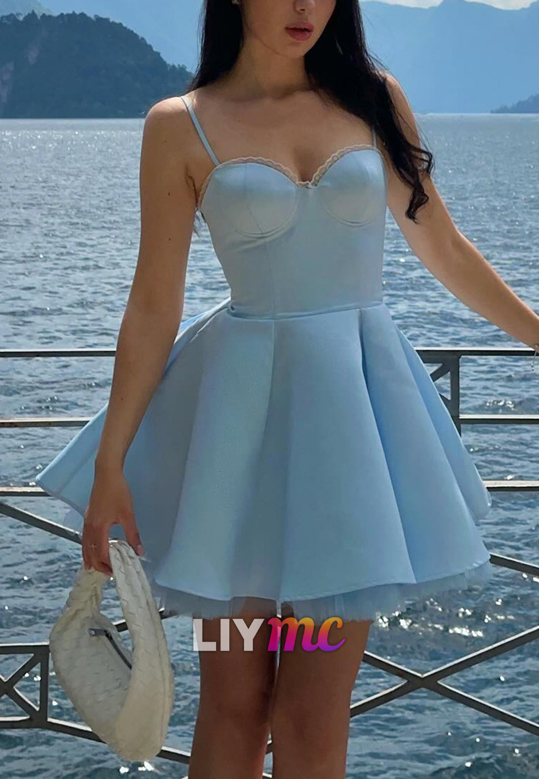 Sweetheart Spaghetti Straps Pleated A-Line Party Homecoming Dress