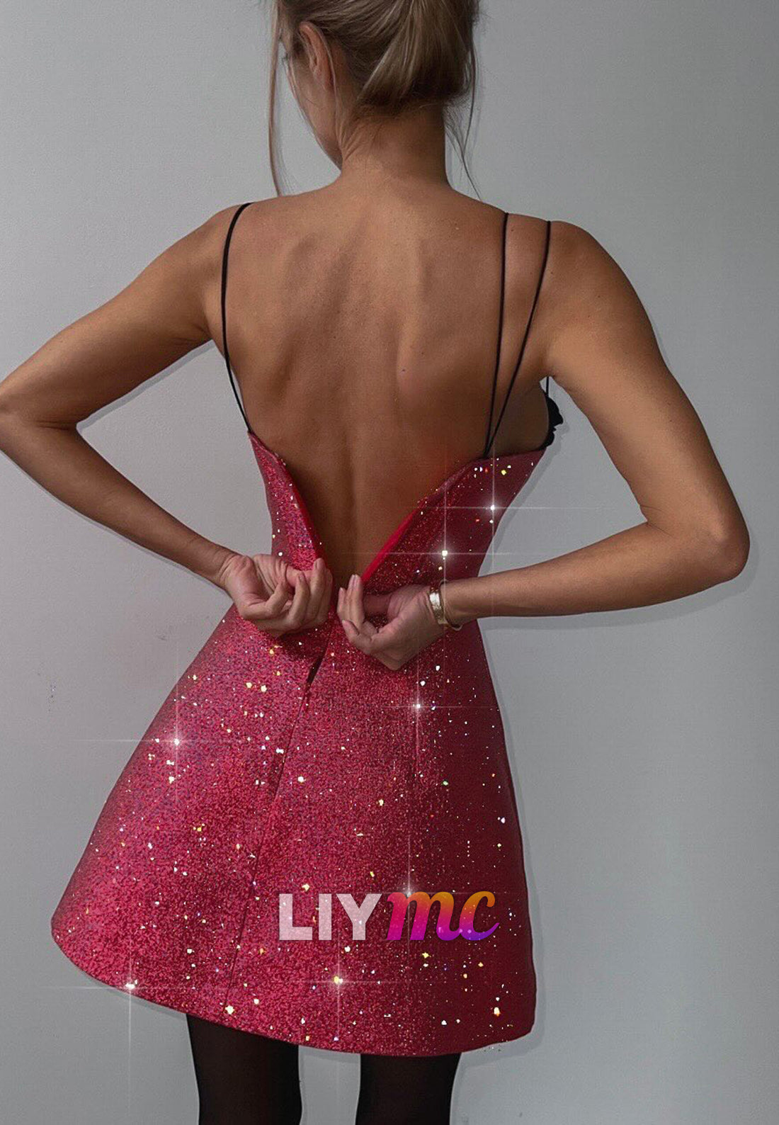 Sweetheart Spaghetti Straps Sequins A-Line Party Homecoming Dress