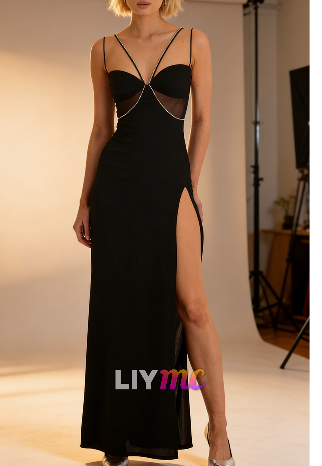 Sweetheart Spaghetti Straps Sheath Simple Prom Dress