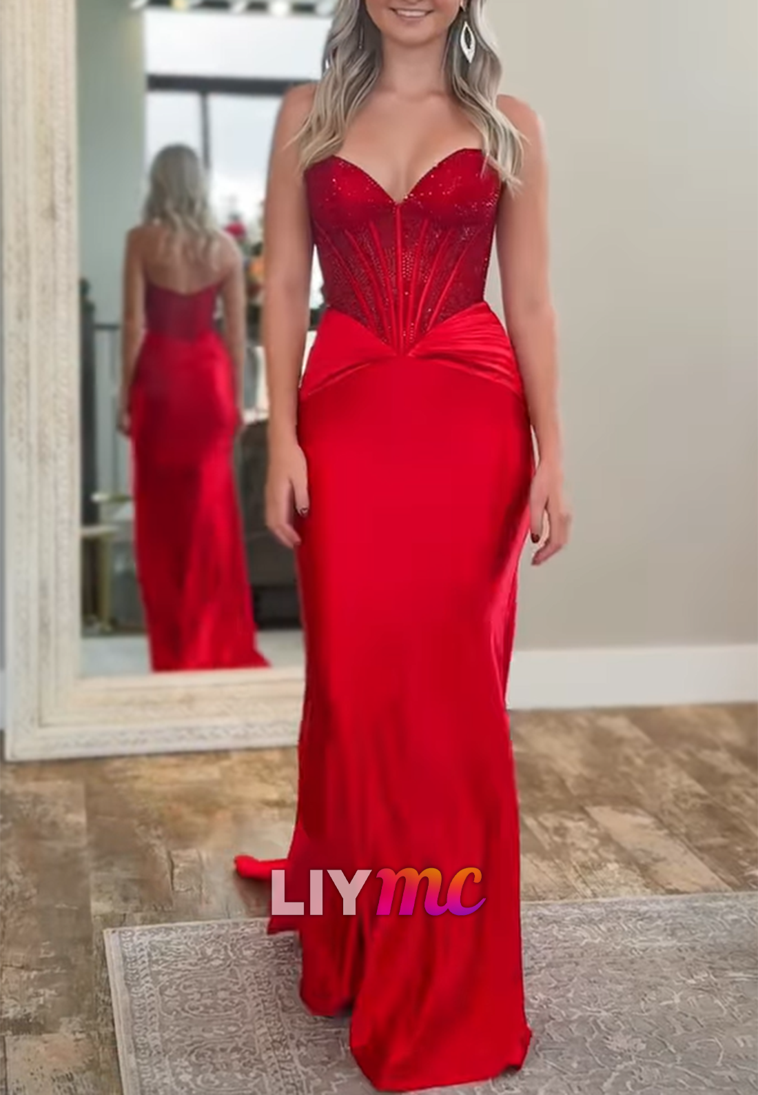 Sweetheart Sparkly Beaded Mermaid Prom Dress