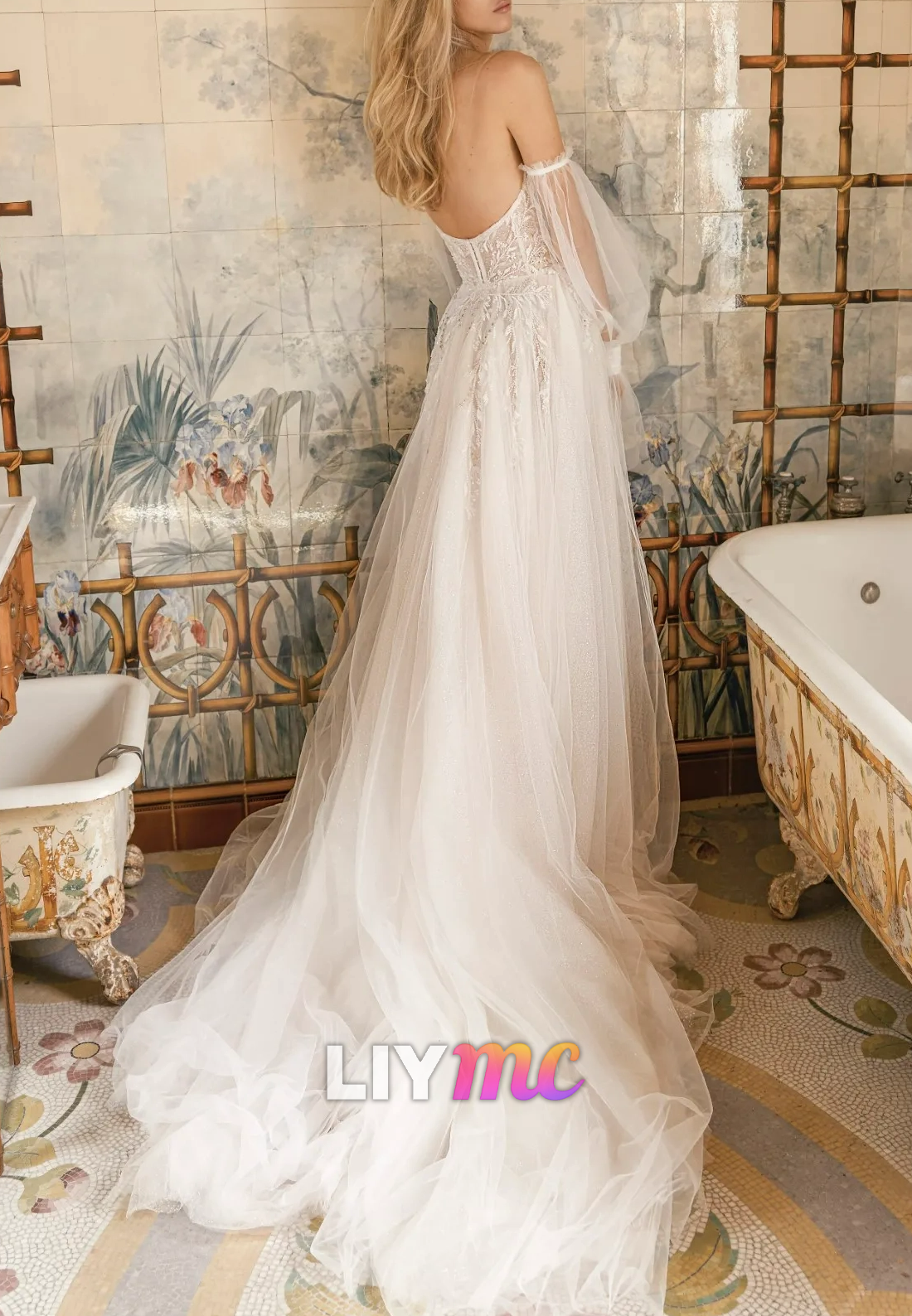Sweetheart Strapless Appliques A-Line Wedding Dres