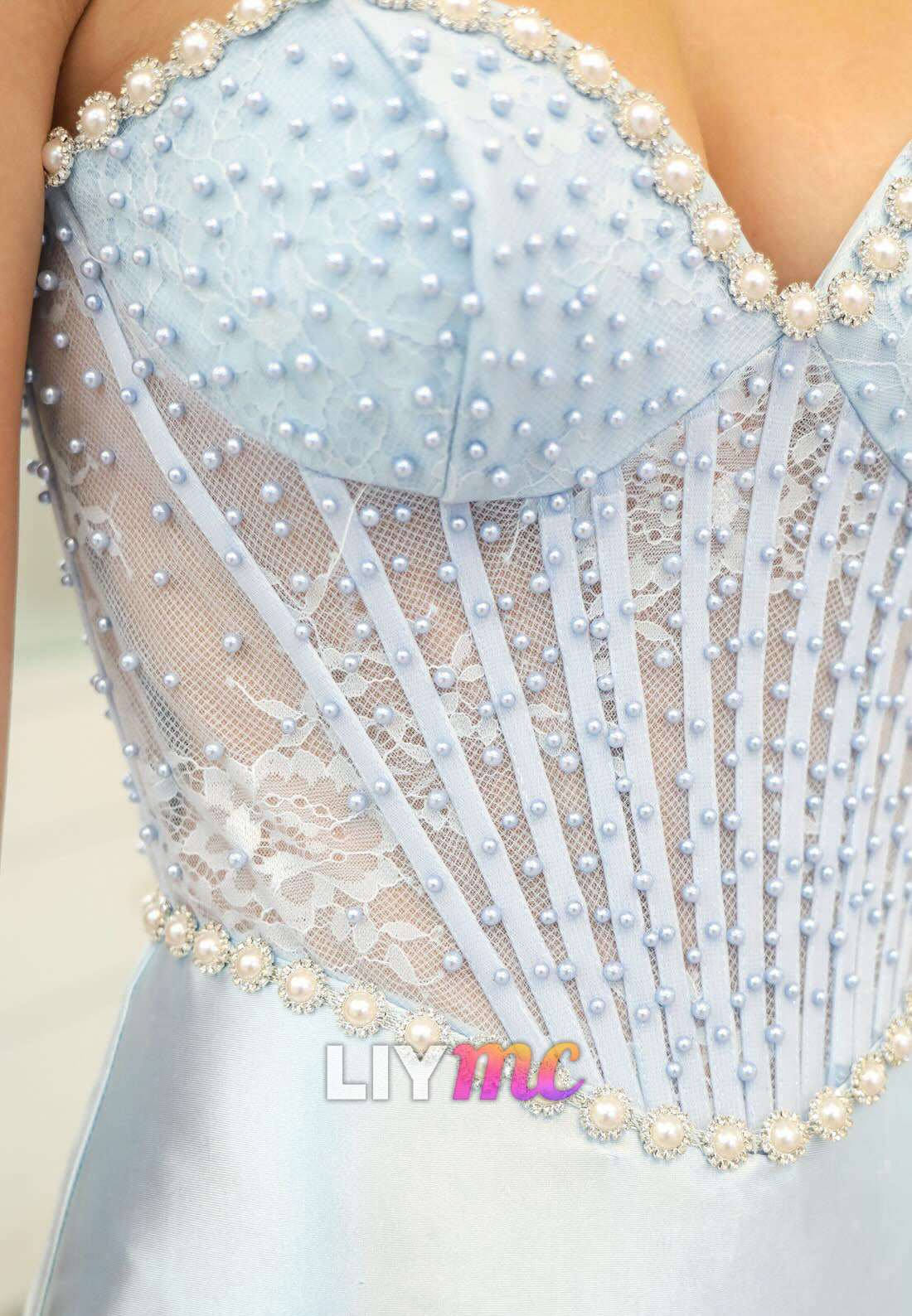 Sweetheart Strapless Beaded Fitted Mermaid Prom Dress