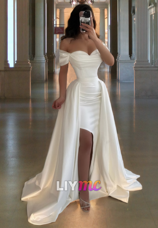 Sweetheart Strapless Bodycon Sleek Sweep Train Prom Dress