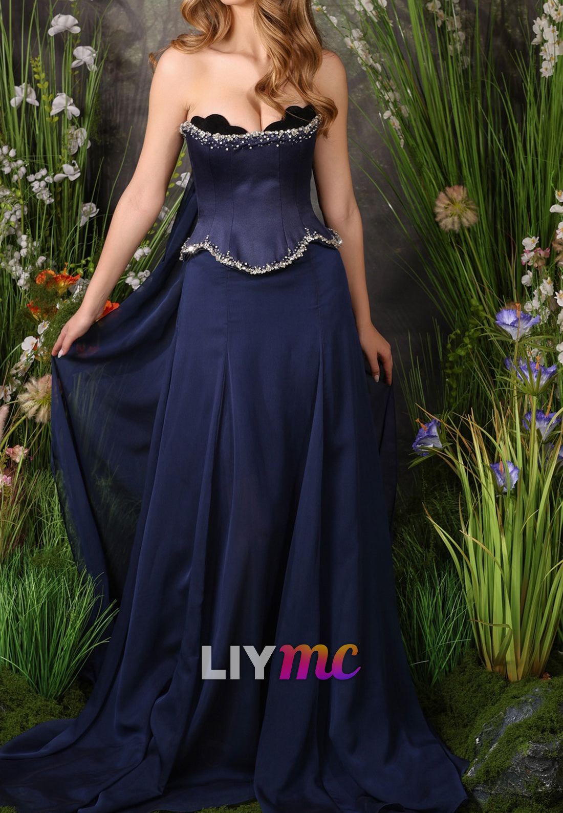 Sweetheart Strapless Corset Evening Dress A-Line Prom Dress