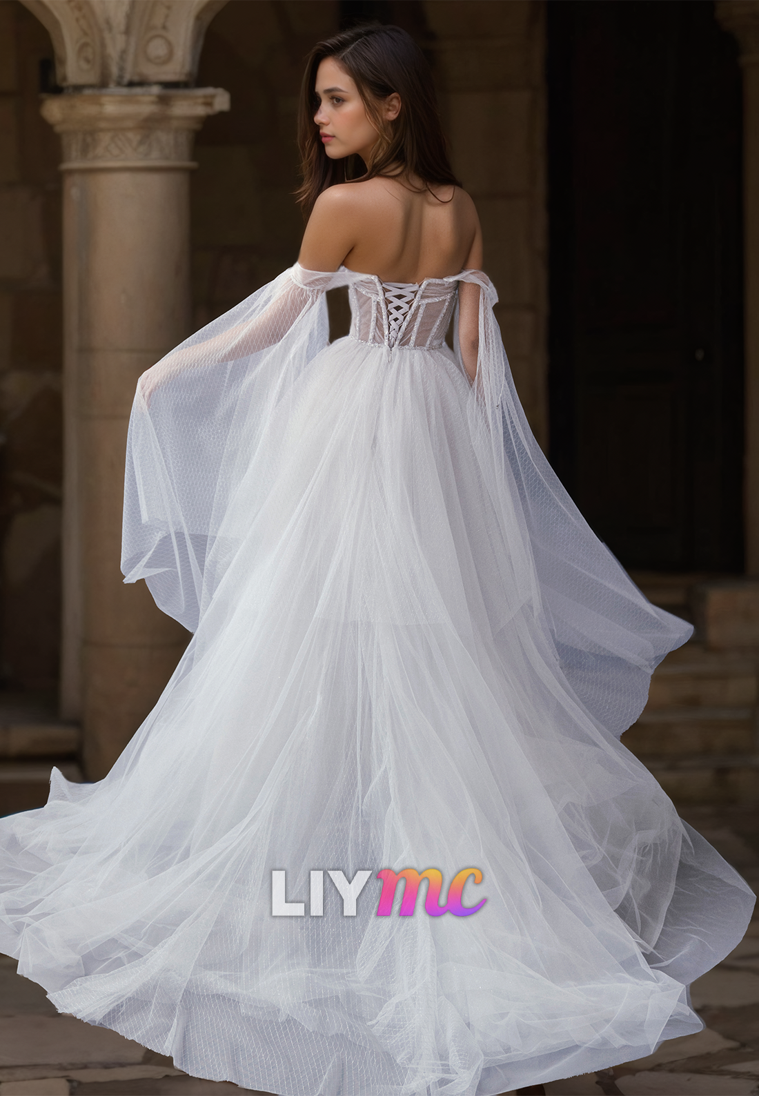 Sweetheart Strapless Tulle A-Line Ball Gown Wedding Dress