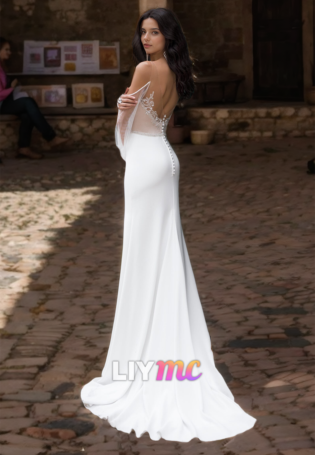 Sweetheart Strapless Sleek Mermaid Beach Wedding Dress