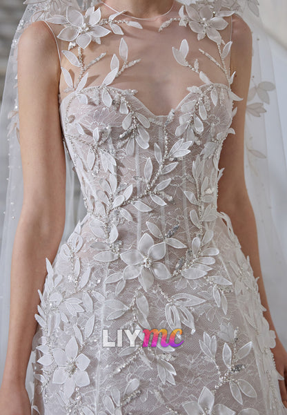 Sweetheart Straps Appliques A-Line Short Wedding Dress