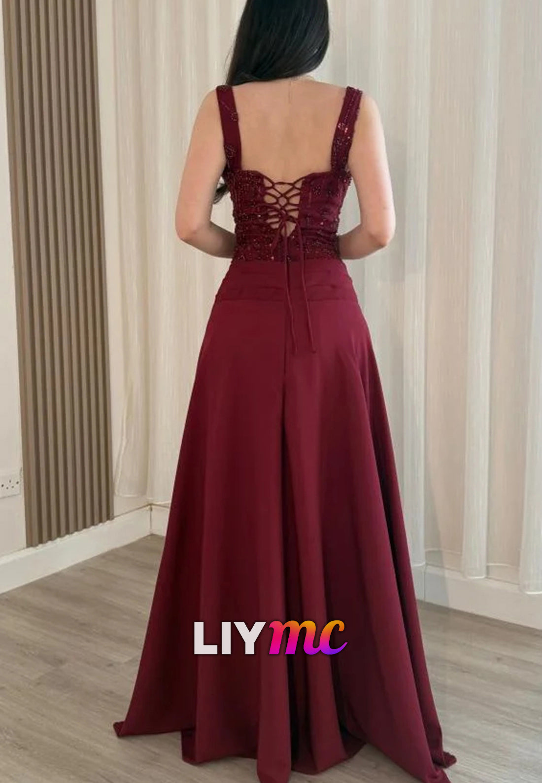 Sweetheart Straps Beaded A-Line Prom Dress