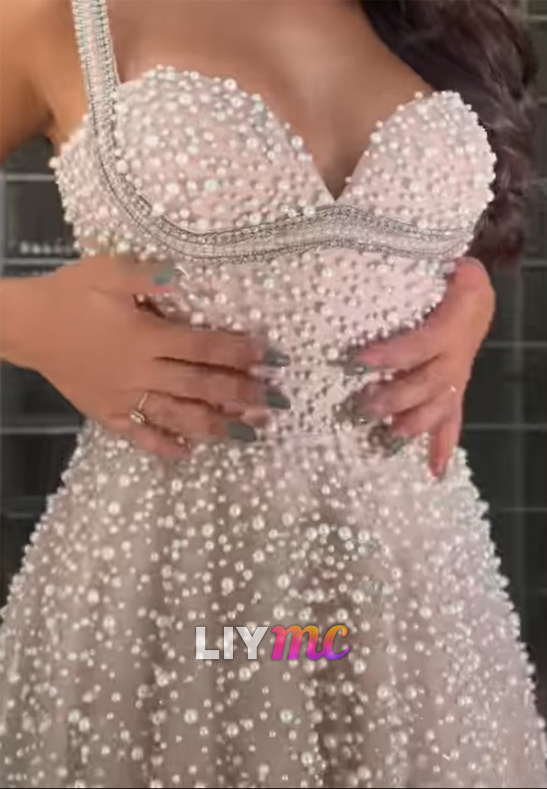 Sweetheart Straps Beaded Embroidery A-Line Prom Dress