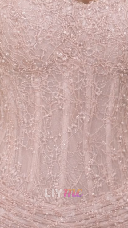 Sweetheart Straps Lace Appliques Mermaid Prom Dress