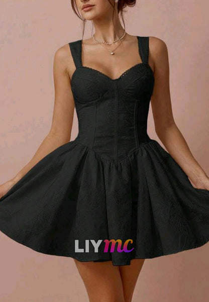 Sweetheart Straps Pleated A-Line Party Homecoming Dress