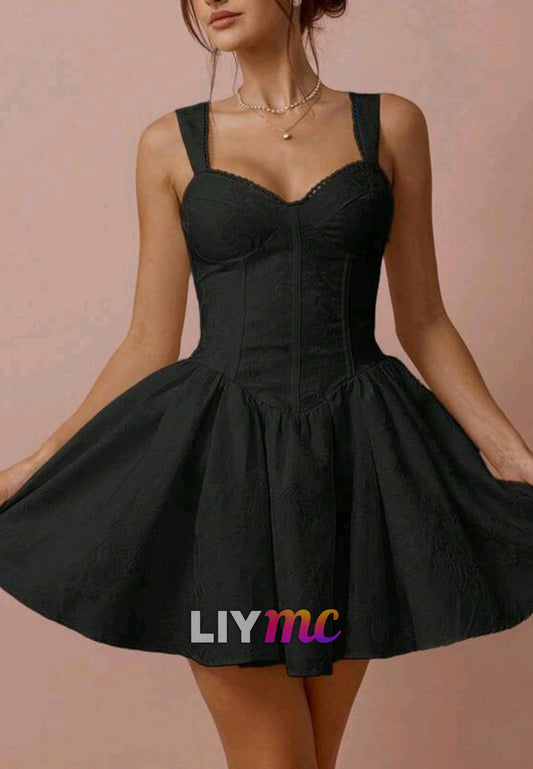 Sweetheart Straps Pleated A-Line Party Homecoming Dress