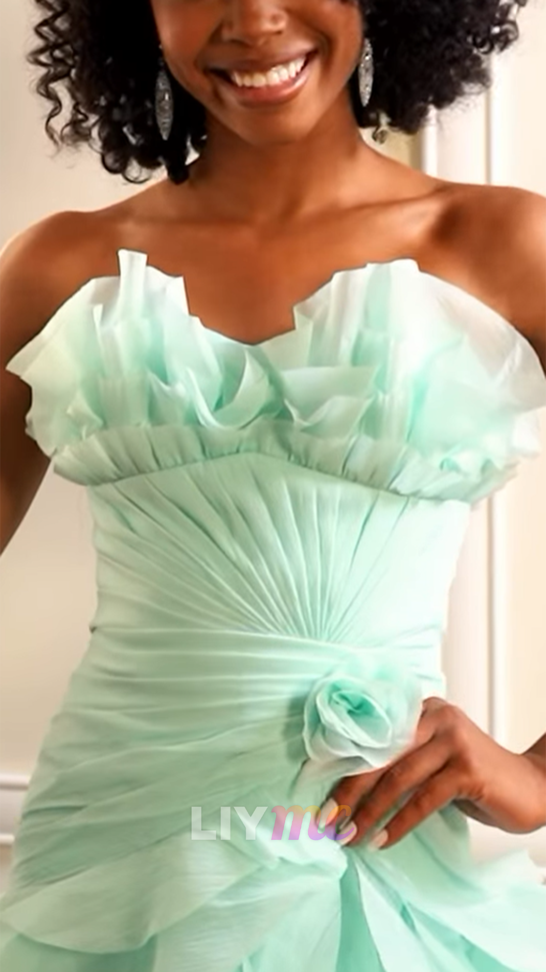 Sweetheart TIiered Ruffled A-Line Prom Dress