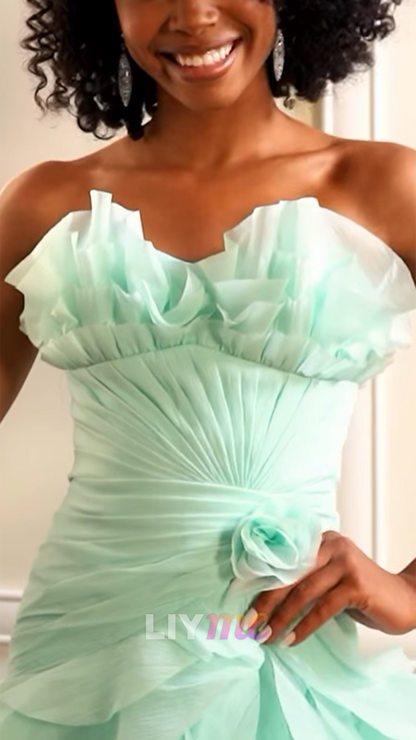 Sweetheart TIiered Ruffled A-Line Prom Dress