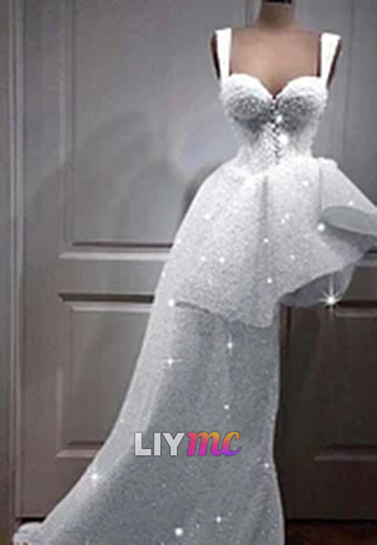Sweetheart Beaded Embroidery Sparkly A-Line Party Dress