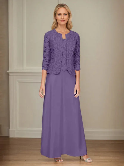 Glitter Lace & Satin Skirt Jacket Dress with Open Jacket