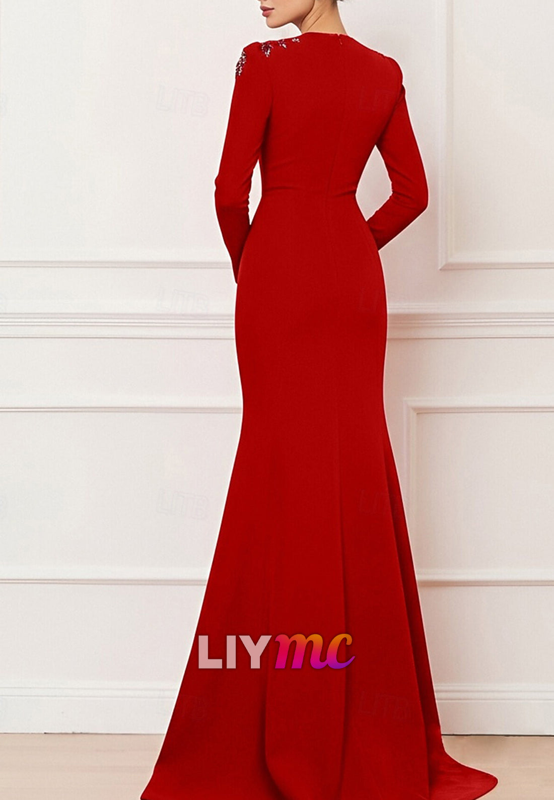 Trumpet Sweep Train Prom Dresses Evening Gown Ball Gown Formal Dress