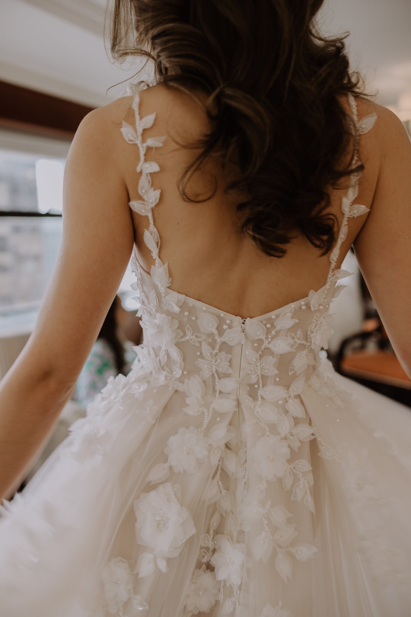 Sweetheart A Line Tulle 3D Flowers Beach Wedding Dresses for Bride