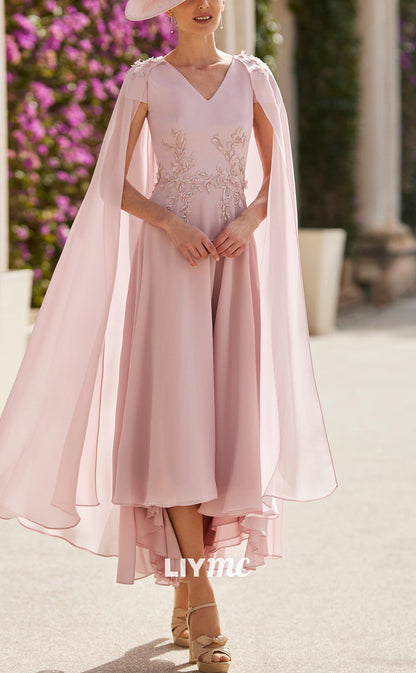 M1209 - V-Neck Long Sleeves Appliques A-Line Chiffon Mother of Bride D Liymc M1209 - V-Neck Long Sleeves Appliques A-Line Chiffon Mother of Bride D Liymc