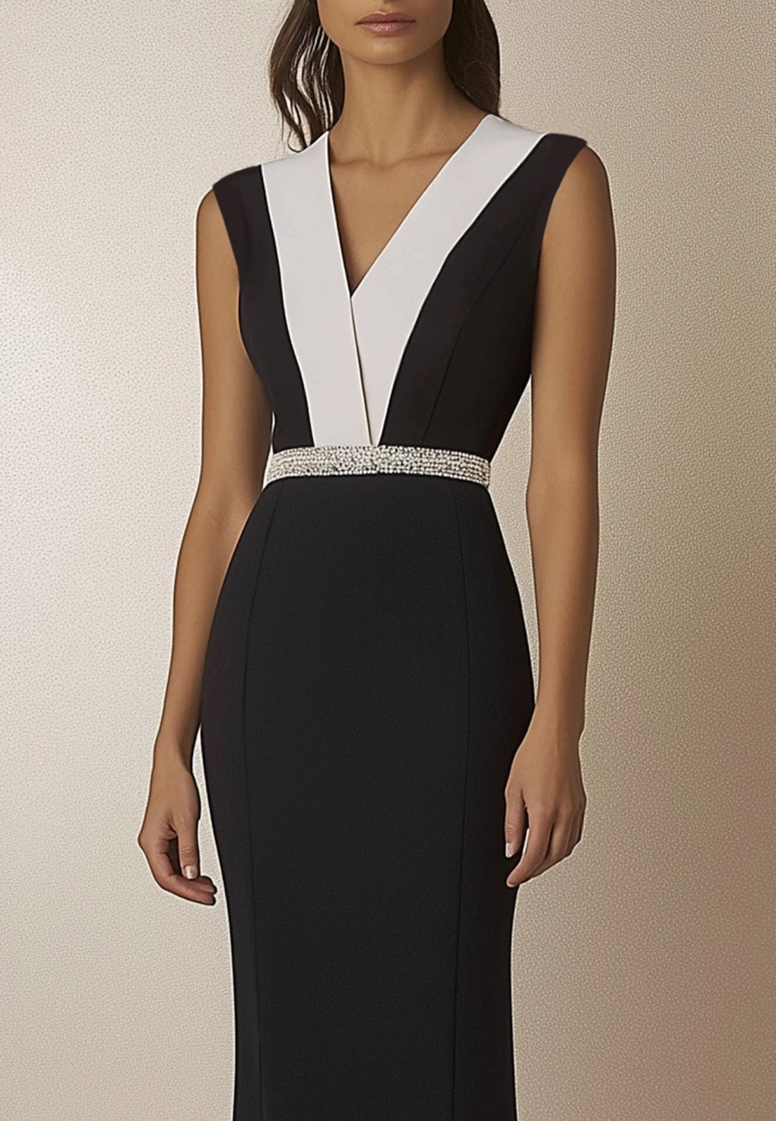 V-Neck Sleeveless Sheath Ankle-Length Work Dress