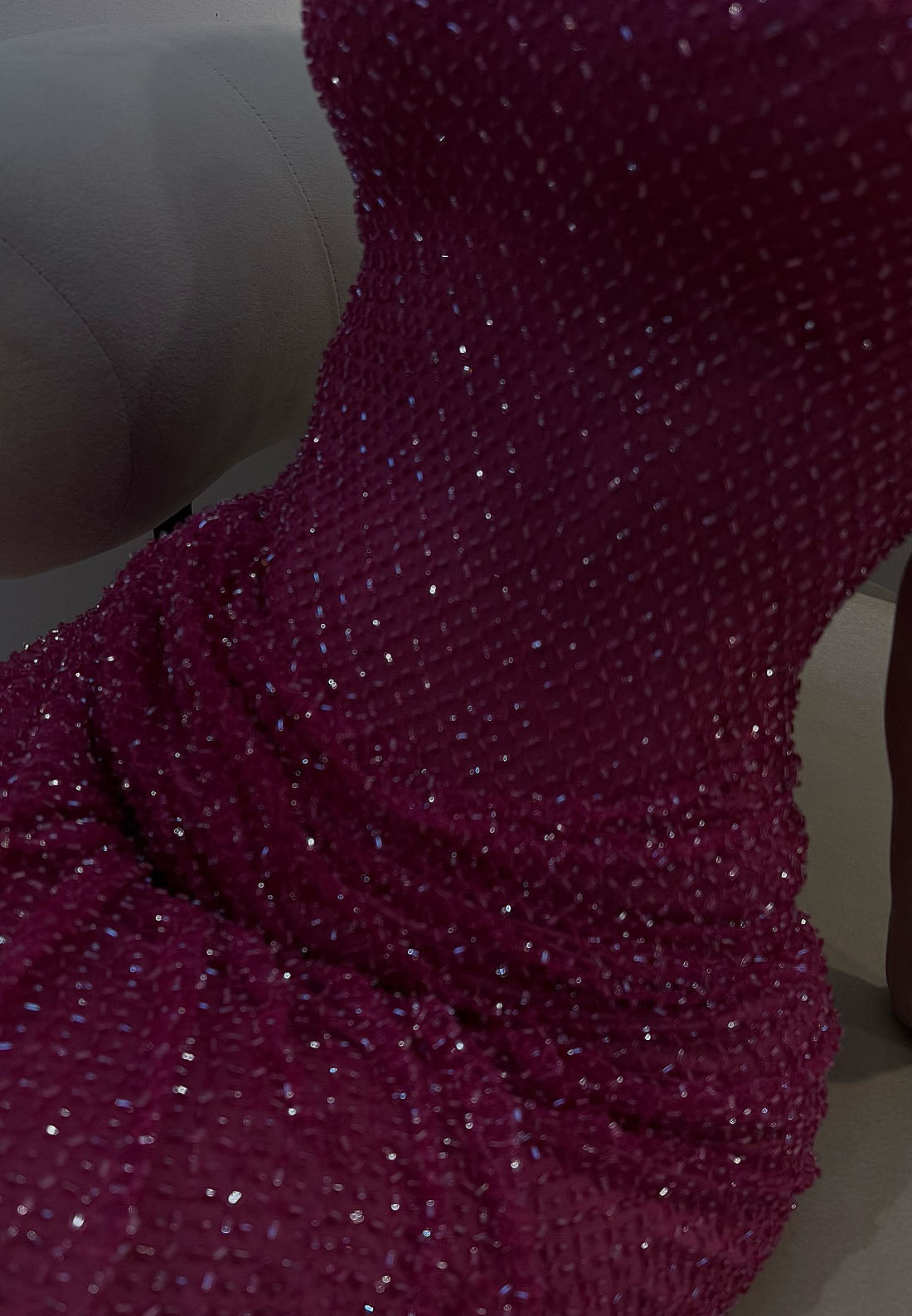 V-Neck Strapless Ruched Side Slit Sheath Prom Dress