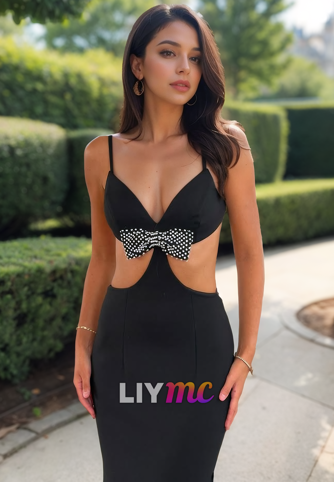 V-Neck Open Back Illusion Mermaid Prom Dress