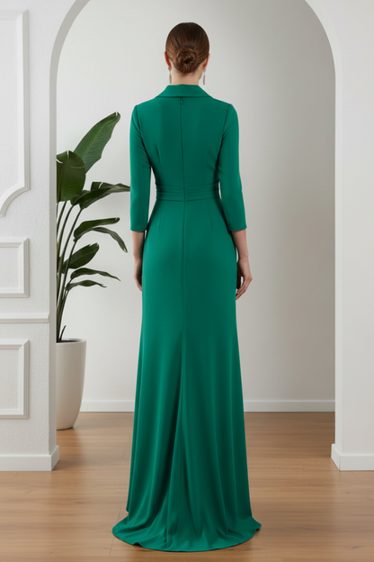 V-Neck Long Sleeves Mother of Bride Dress Mermaid Dress