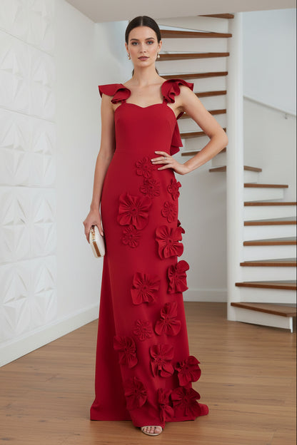 Sweetheart Floral Appliques A-Line Formal Dress