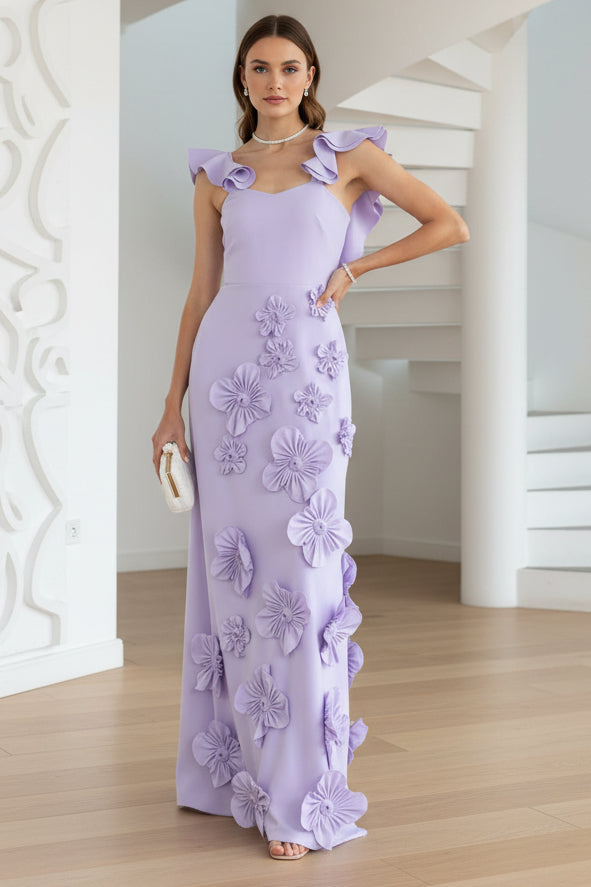 Sweetheart Floral Appliques A-Line Formal Dress