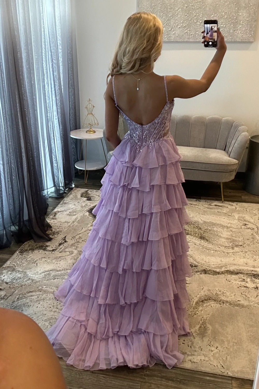 Off Shoulder A Line Corset Lace Appliqued Prom Dresses Long with Ruffled