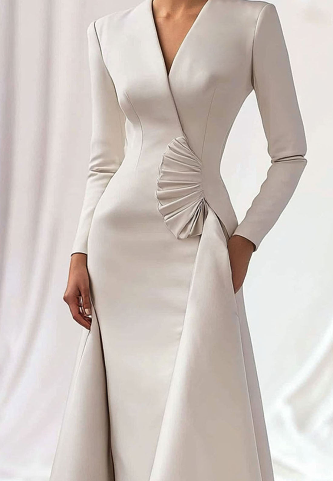 White Work Wedding Guest  v Blazer Dress Ruffle Midi Dress