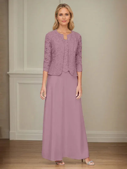 Glitter Lace & Satin Skirt Jacket Dress with Open Jacket