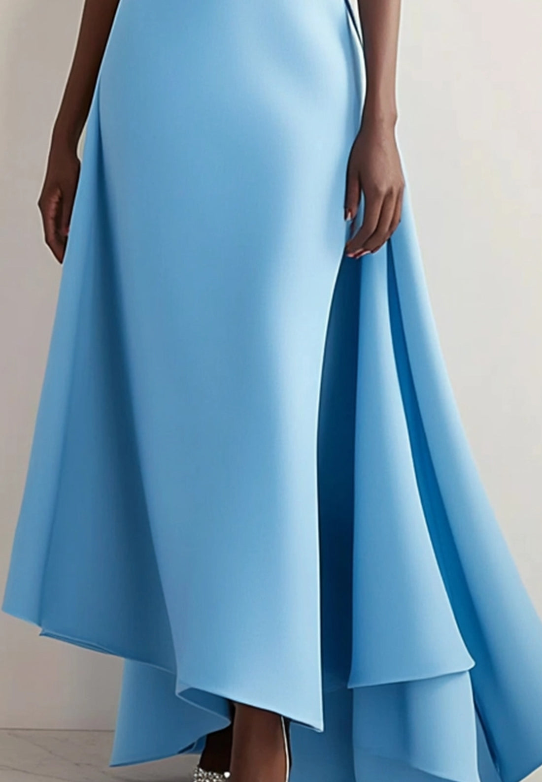 Women's Formal Dress Irregular Hem Blue Sleeveless Dress