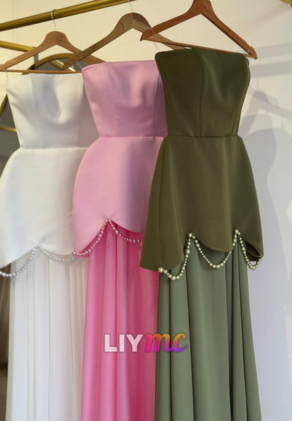 Straight Across Sleeveless A-Line Formal Dresss