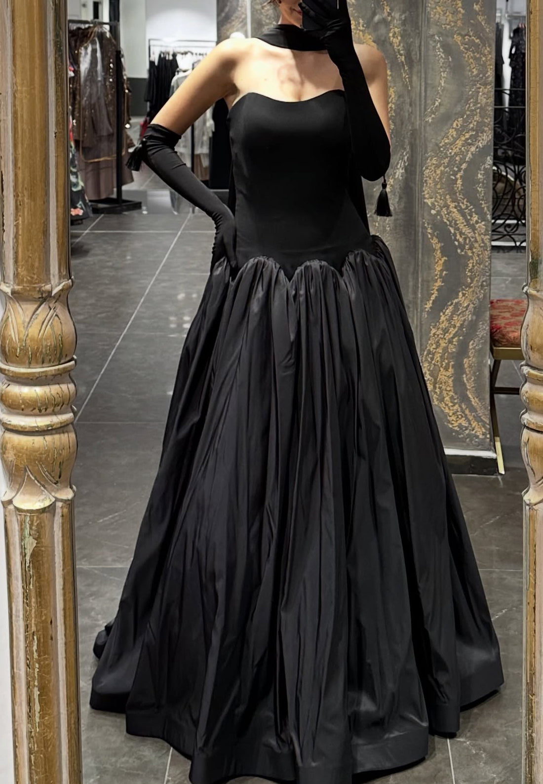 Straight Across Sleeveless Black White A-Line Prom Dress