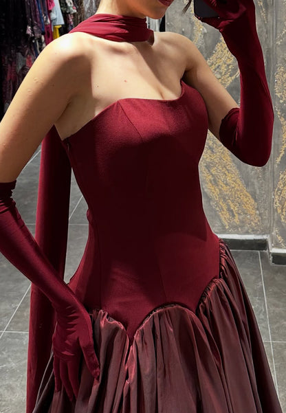 Straight Across Sleeveless Black White A-Line Prom Dress