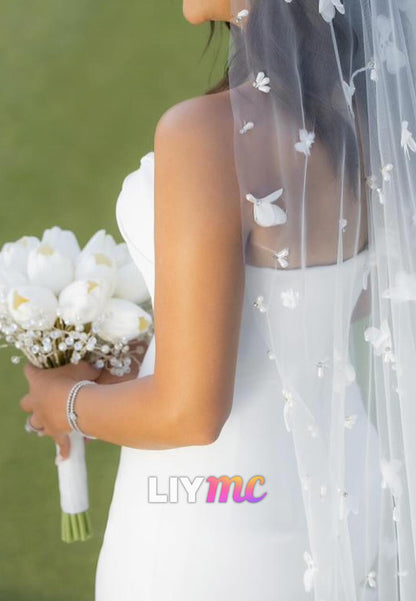 Sweetheart Sleeveless Mermaid Beach Wedding Dress
