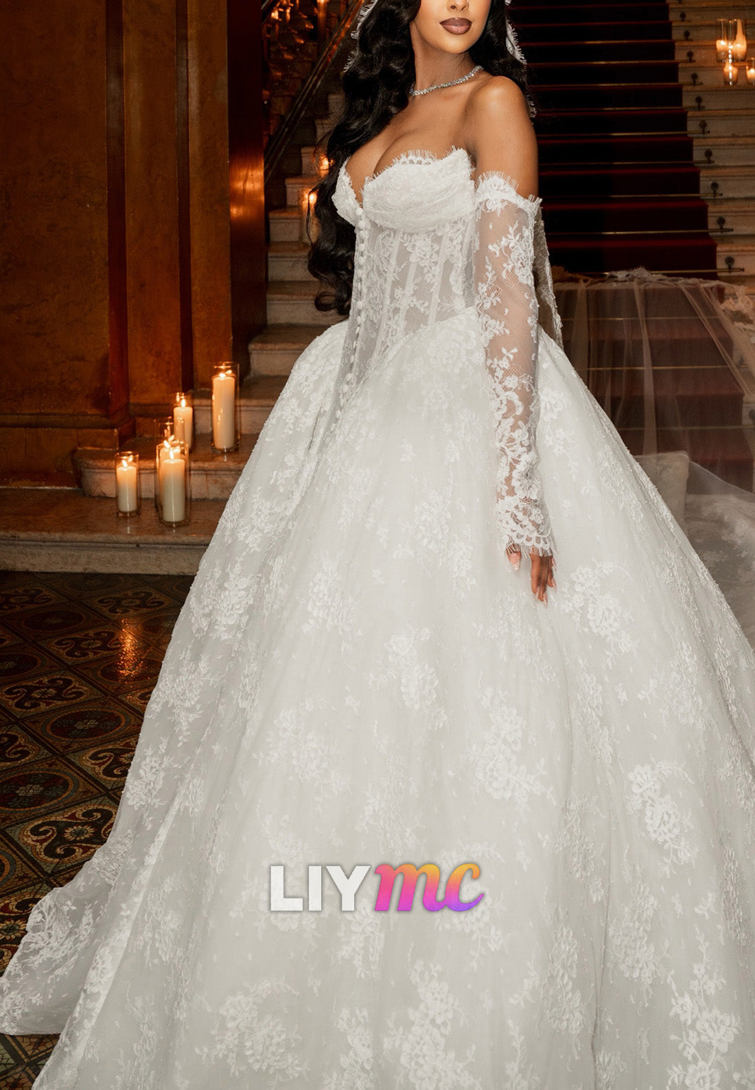 Corset Lace Ball Gown Wedding Dress