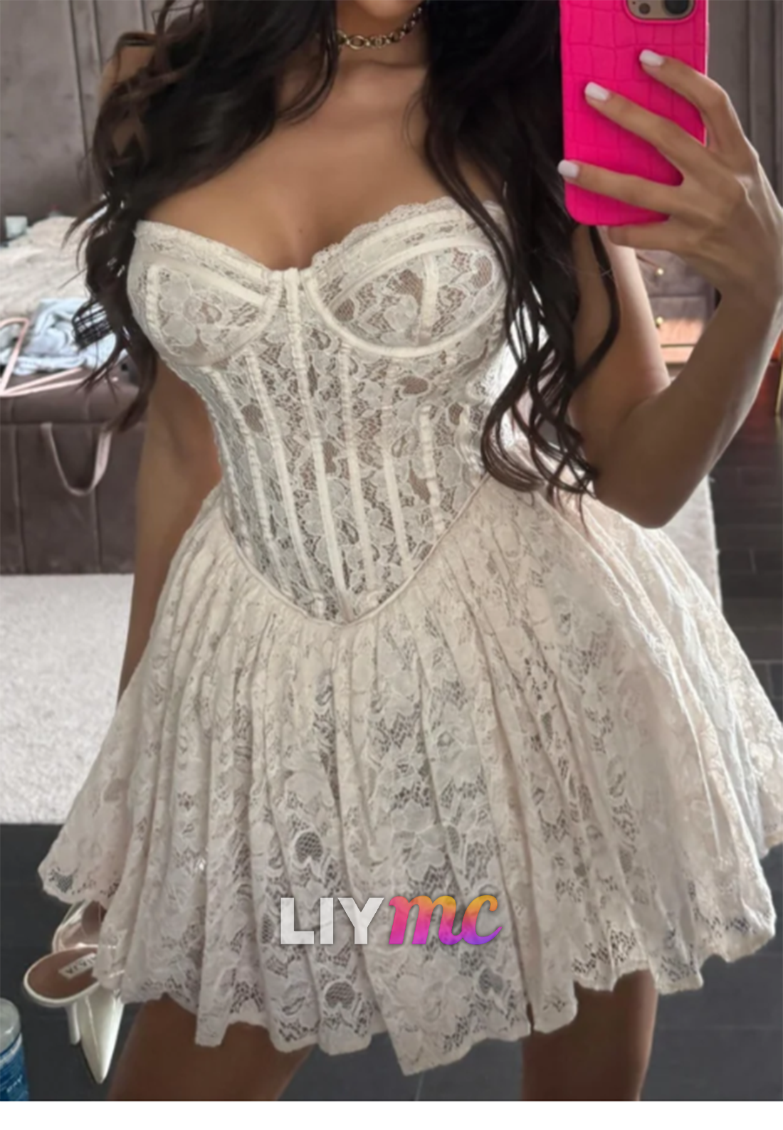 Lace Corset Bodice Mini Dress